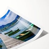 Extra large wall art featuring line art flowers in muted earth tones on a rolled canvas.