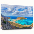 Acrylic print of a Crete, Greece landscape in muted earth tones, ideal for dining room decor.