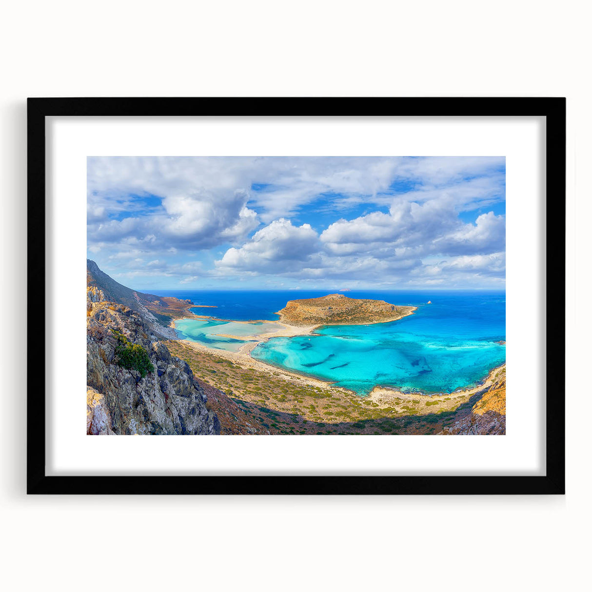 Extra large abstract art print featuring a colorful, textured depiction of a European scene, ideal for living room decor.