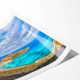 Extra large wall art featuring line art flowers, in soft pastel shades on a rolled print, ideal for large living room decor.