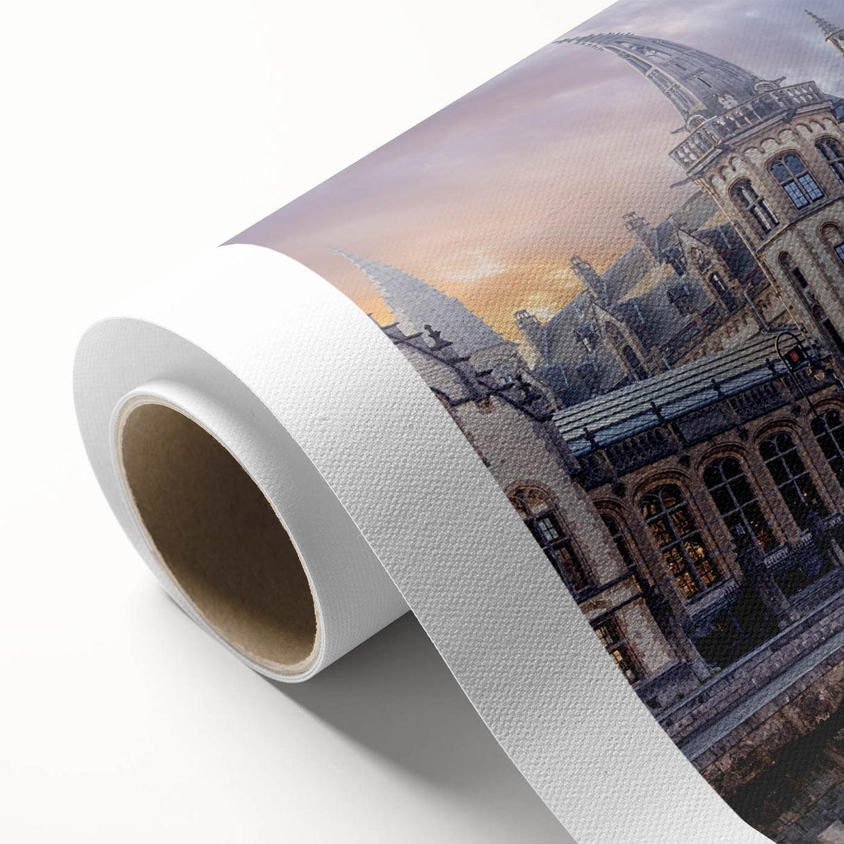 Art Deco poster of a European scenery in Hungary, featuring pastel colors on rolled canvas, ideal for nursery wall art.