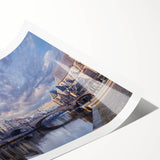 Extra large wall art featuring line art flowers in black on white, rolled print format.