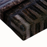 Black and white landscape art painting of a European scenery on stretched canvas, ideal for bedroom wall art.