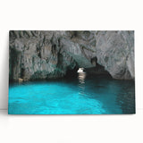 Black and white panoramic photo of Capri on stretched canvas, suitable as large kitchen wall art.