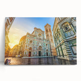 Black and white stretched canvas of Florence scenery, ideal for kitchen wall art.