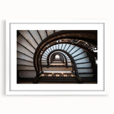 Textured abstract art print depicting a European scenery in Rome, with muted earth tones.