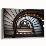 Framed canvas of a colorful Rome landscape with vintage poster art style, ideal for living room decor.