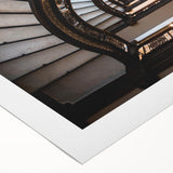 Art deco poster of Rome scenery in muted earth tones on rolled canvas, suitable for dining room wall art.