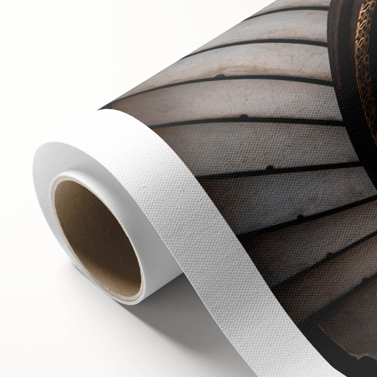 Art deco poster of Rome's landscape in muted earth tones on rolled canvas, ideal for nursery wall art.