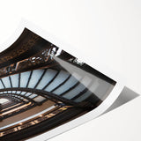 Extra large wall art featuring line art flowers over a scenic Rome backdrop, printed on rolled canvas.