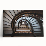 Black and white stretched canvas of Rome's architecture, ideal for kitchen wall art.