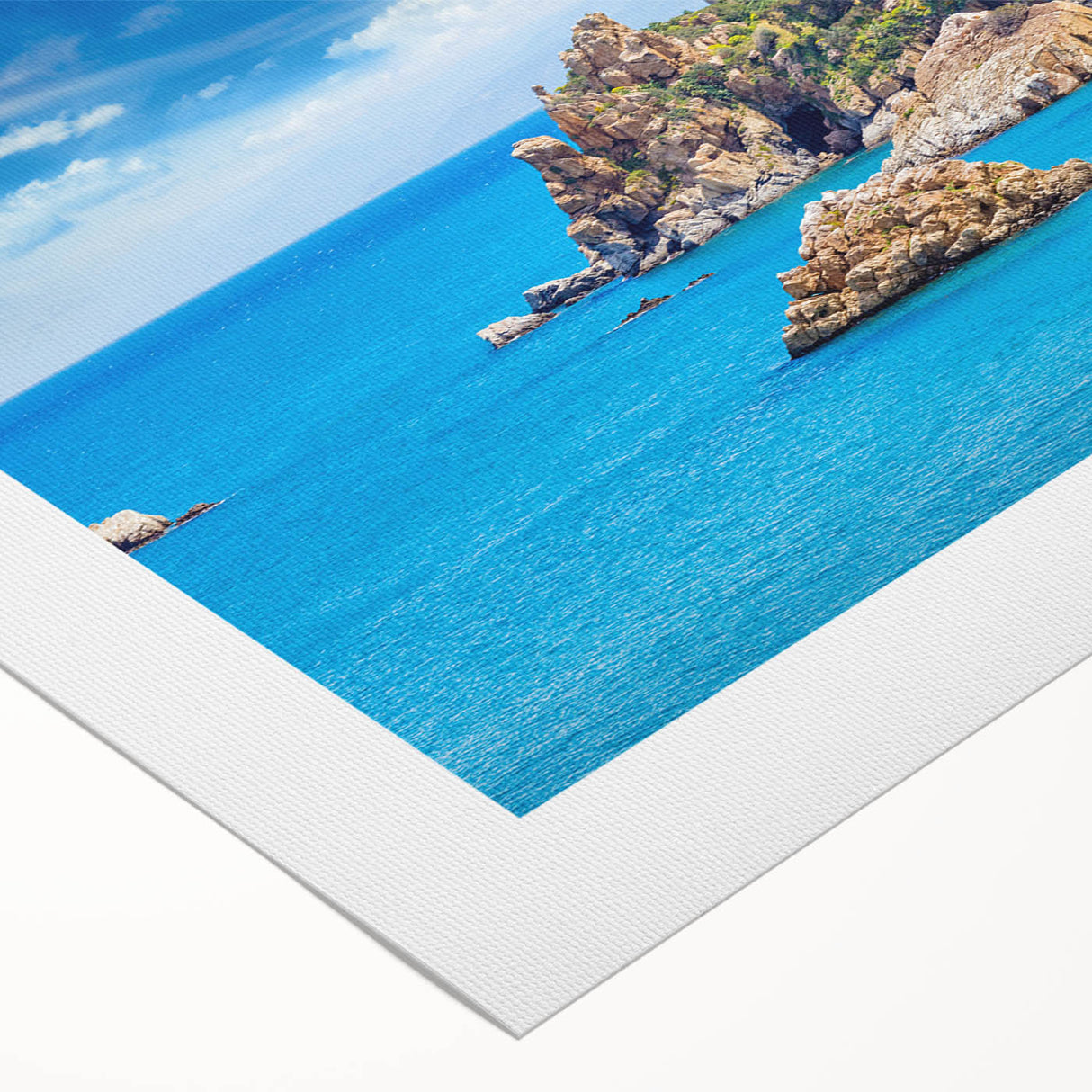Art deco poster featuring a scenic view of Sicily in muted earth tones on a rolled canvas, suitable for dining room walls.