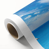 Art deco poster of Sicilian landscape in muted earth tones, rolled canvas, ideal for nursery wall art.