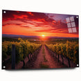Acrylic print of a Tuscan landscape in muted earth tones, ideal for dining room decor.