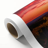 Art Deco poster of Tuscany landscape in muted earth tones on rolled canvas, ideal for nursery wall art.