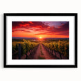 Abstract art print of a Tuscan landscape in vibrant, colorful hues on a large framed canvas, ideal for living room decor.