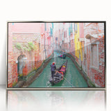 Large art print of Venice scenery in muted earth tones on framed acrylic, ideal for modern art wall decor.