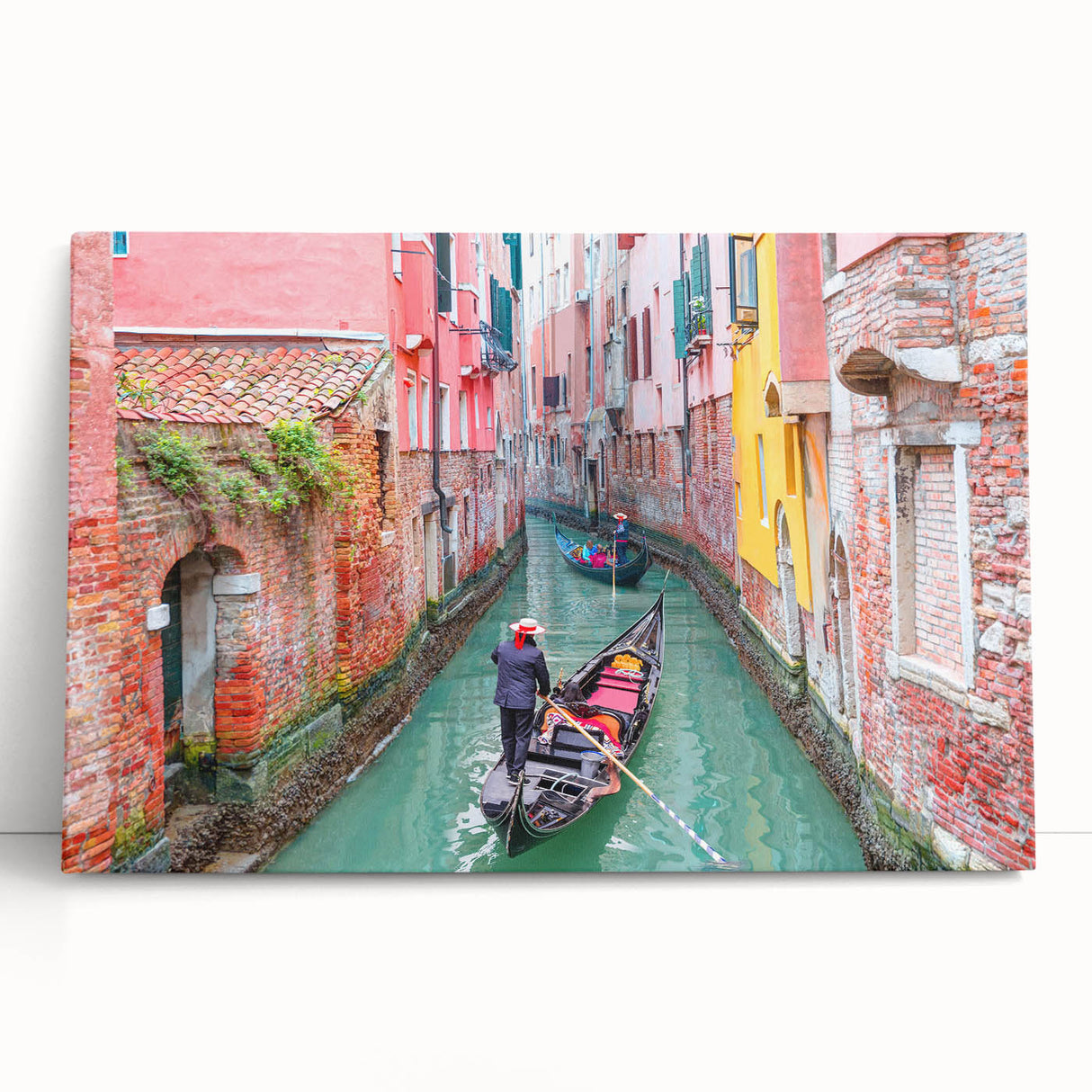 Black and white stretched canvas featuring a detailed view of Venice's canals, ideal for kitchen wall art.