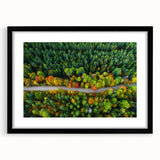 Extra large colorful abstract art print of a European scenery, textured on black framed canvas ideal for living room decor.