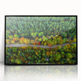 Large abstract wall art of a European scenery in Latvia, in muted earth tones on a framed acrylic.