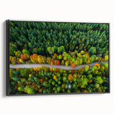 Black and white framed canvas featuring a vintage landscape of a European town, ideal for bedroom wall decor.