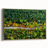 Framed canvas depicting a vintage-style landscape of a Latvian scenery, featuring muted earth tones.
