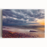 Black and white photo of a European street scene on stretched canvas, ideal for kitchen wall art.