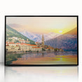 Large abstract wall art depicting a Montenegro landscape in muted earth tones on a framed acrylic.