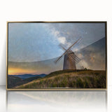 Art deco style poster of a European scenery in gold and black hues, acrylic framed, ideal for modern art wall decor.