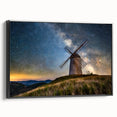 Black and white landscape art painting of a vintage Dutch scene on framed canvas, suitable for bedroom decor.