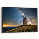 Black and white landscape art painting of a vintage Dutch scene on framed canvas, suitable for bedroom decor.