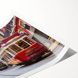 Extra large wall art featuring line art flowers in soft pastel shades on a rolled print.