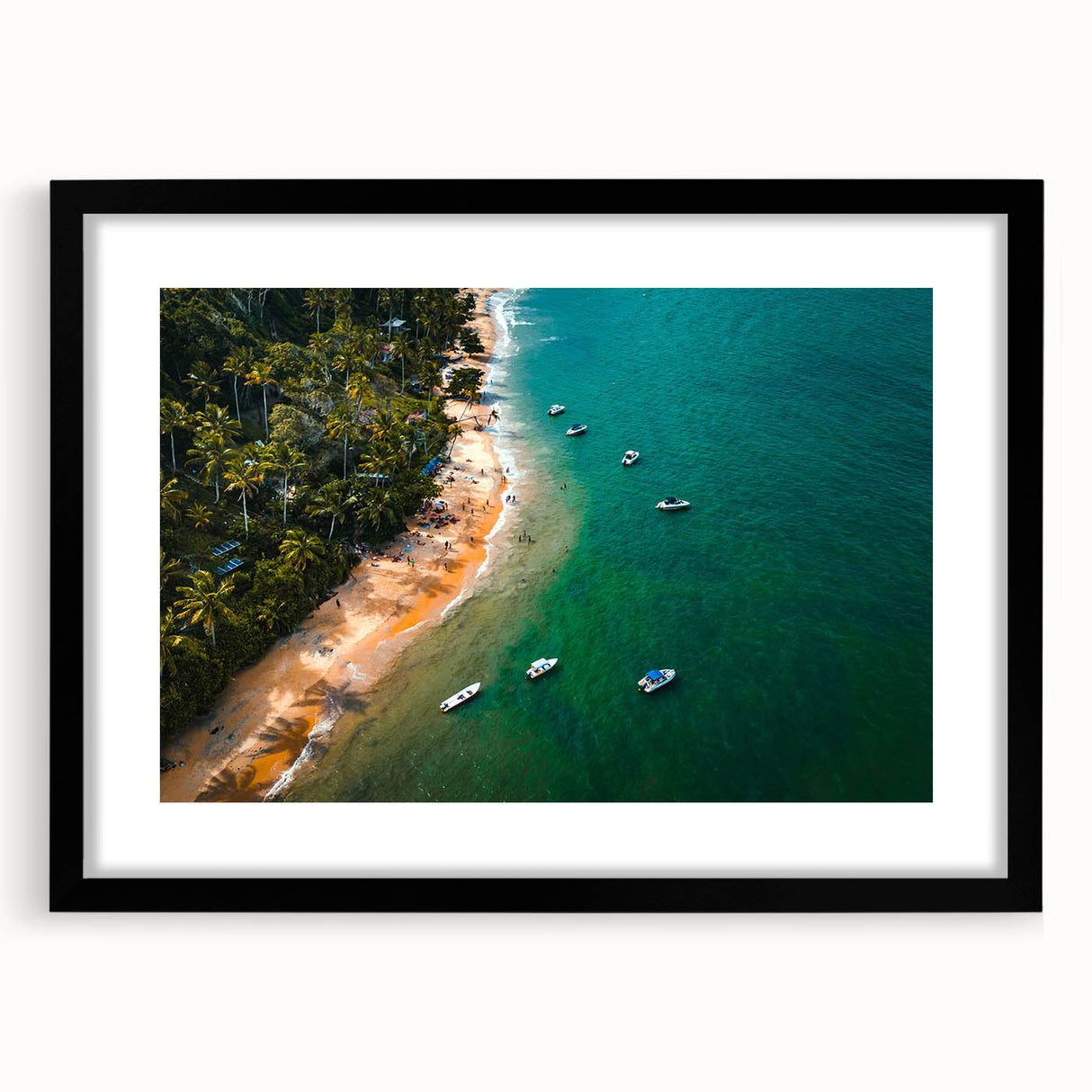 Abstract art print of Porto's colorful scenery on a textured canvas, framed in black, ideal for living room decor.