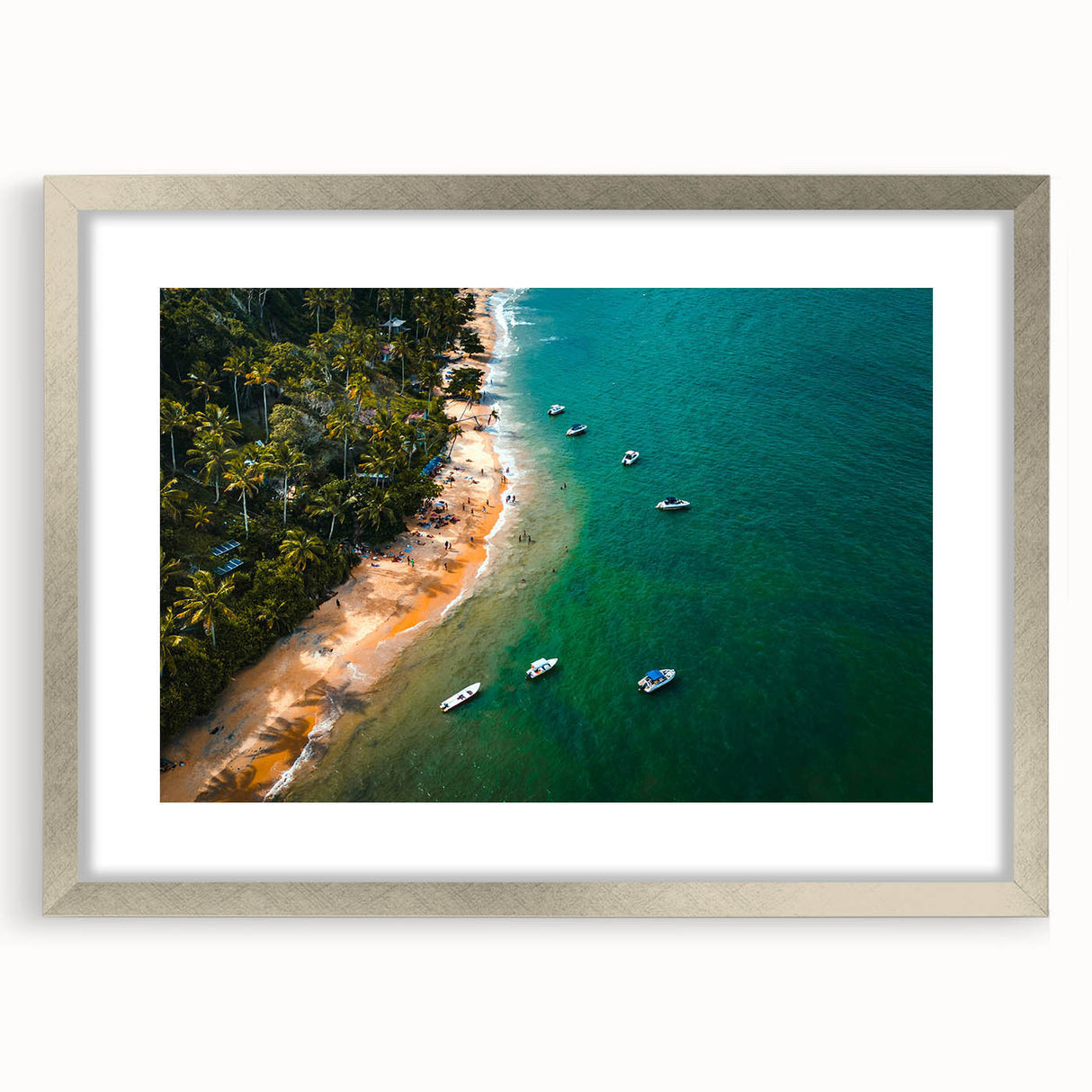 Extra large abstract art print of Porto, Portugal scenery in silver frame, featuring textured brushstrokes and earthy tones.