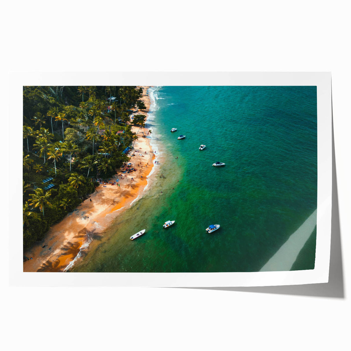 Rolled print of Porto scenery with vibrant blues and oranges on canvas, suitable for dining room wall art.
