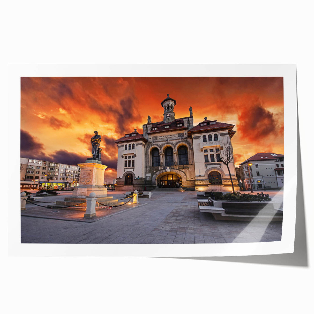 Extra large rolled print featuring a vibrant floral scene in Romania, ideal for art wall dining room.