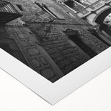 Art deco poster of Barcelona skyline in pastel shades on rolled canvas, suitable for dining room wall art.