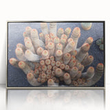 Large art print of a Canary Islands landscape in muted earth tones on a framed acrylic, ideal for modern art wall decor.