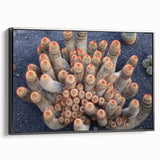 Black and white landscape art painting of the Canary Islands on framed canvas, ideal for bedroom decor.