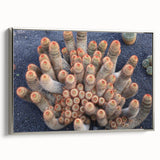 Landscape art painting of a scenic European view on a silver-framed canvas, featuring a blend of vibrant and muted colors.