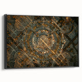 Black and white framed canvas featuring a vintage-style landscape of Madrid, ideal for bedroom wall decor.