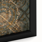 Extra large black wall art of Madrid scenery on a framed canvas, featuring vibrant, textured colors.