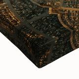 Large art of a Madrid landscape in black and white on stretched canvas, ideal for bedroom wall decor.