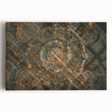 Black and white large art print of Madrid scenery on stretched canvas, suitable for kitchen wall art.