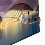 Large abstract depiction of Valencia scenery in muted earth tones on acrylic glass, ideal for dining room art.