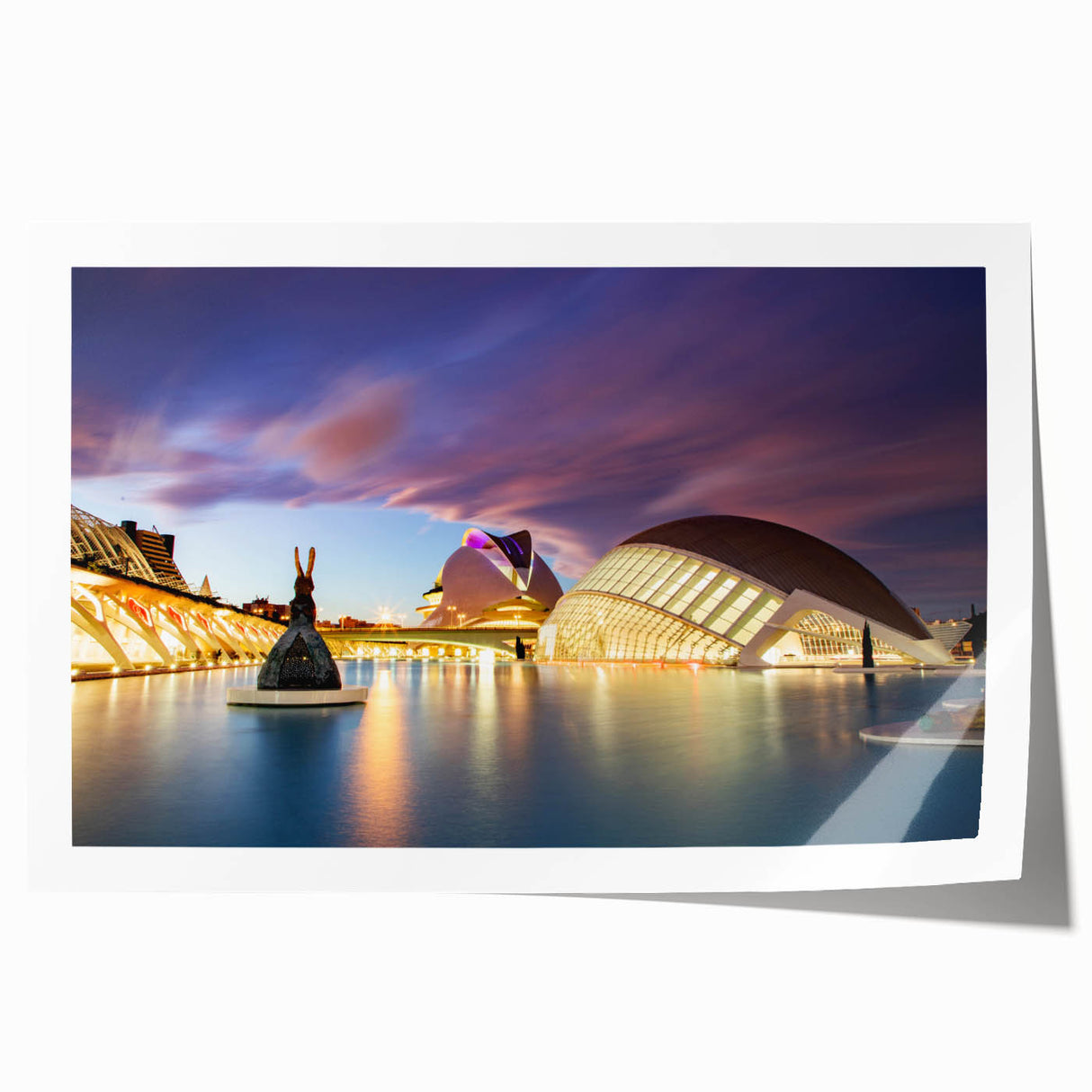 Rolled print of Valencia scenery with vibrant floral designs, ideal for dining room wall art.