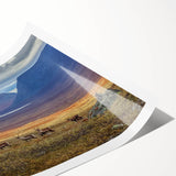 Extra large wall art featuring line art flowers in muted earth tones on a rolled print, suitable for large living room decor.