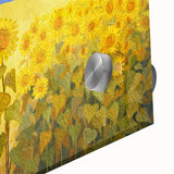 Large abstract wall art depicting a European Ukrainian scenery in mid-century modernist style, printed on acrylic glass.