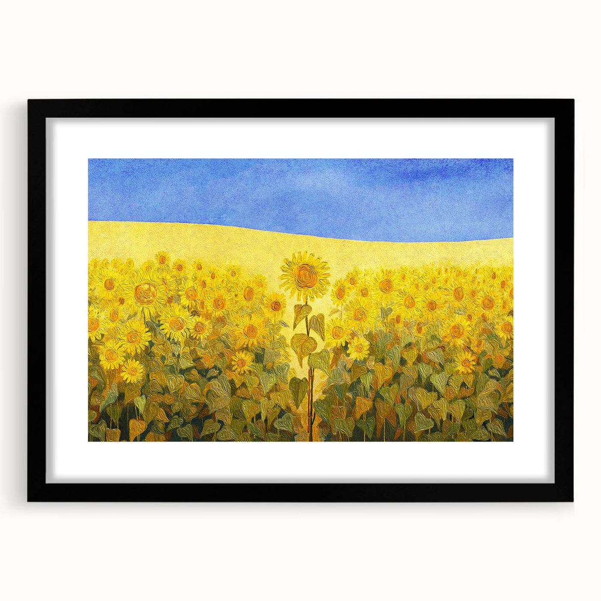 Abstract art print featuring vibrant, colorful textures on a large canvas, ideal for living room decor.