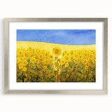 Textured abstract art print of a European landscape in muted earth tones, framed in silver, ideal for bedroom decor.